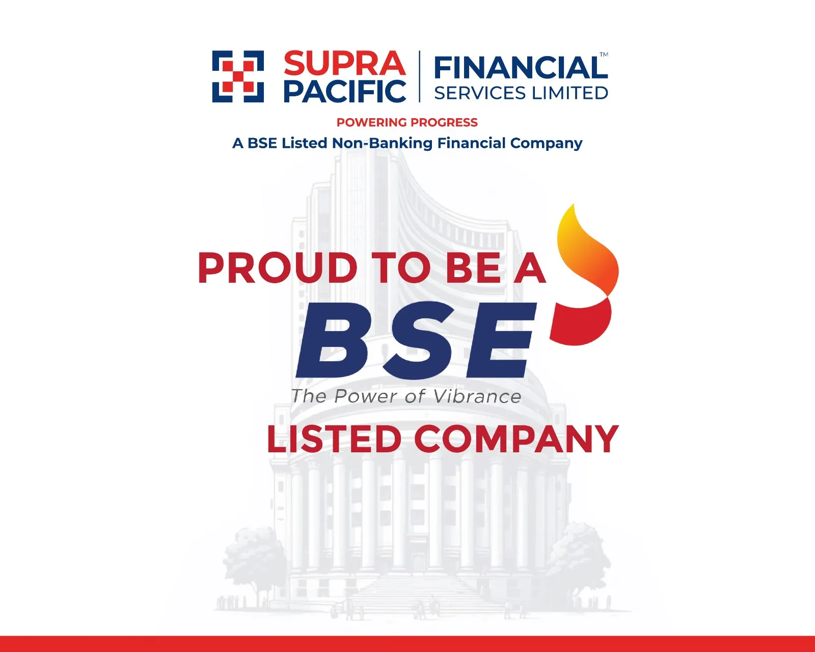 Supra Pacific is Proudly Listed on BSE